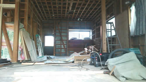 耐震補強工事解体後